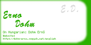 erno dohm business card